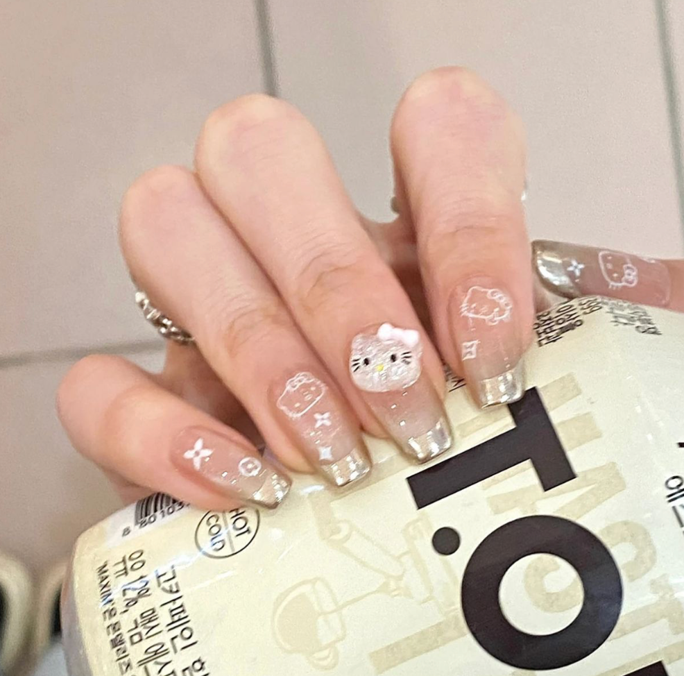 Silver Kitty Bling