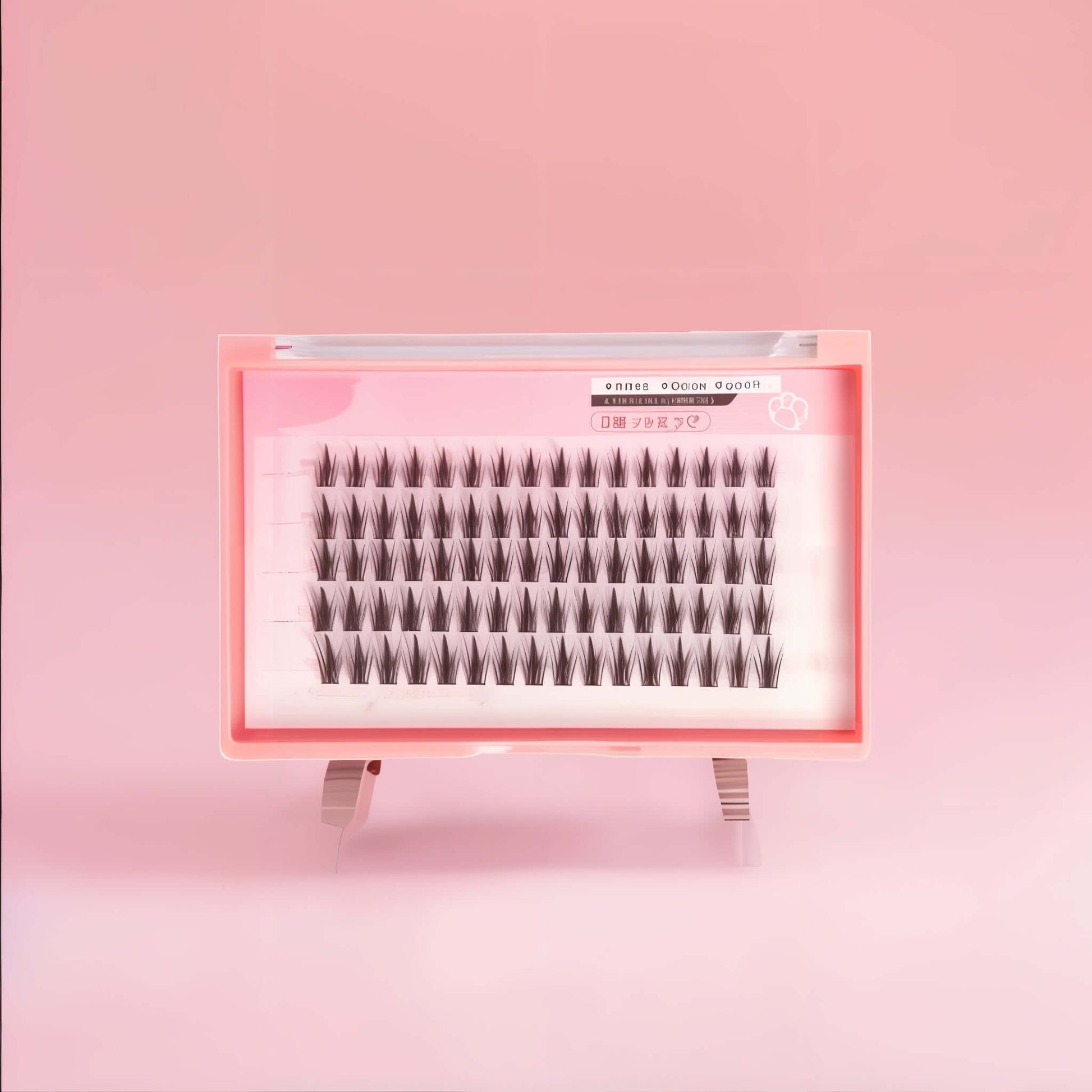 DIY Wispy Manga Cluster Lashes in pink tray for customizable, lightweight eye enhancement and anime aesthetics.
